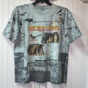 90s AOP New Mexico Carlsbad Caverns Shirt XL Caves Bats Ruidoso Albuquerque